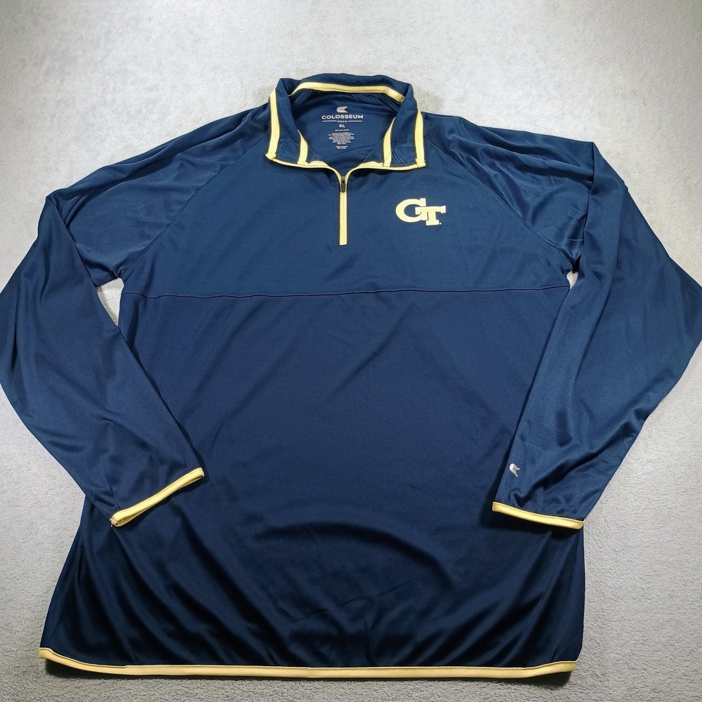 Colosseum Mens‎ Georgia Tech Yellow Jackets Pullover Navy XL Quarter Zip
